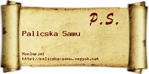Palicska Samu névjegykártya